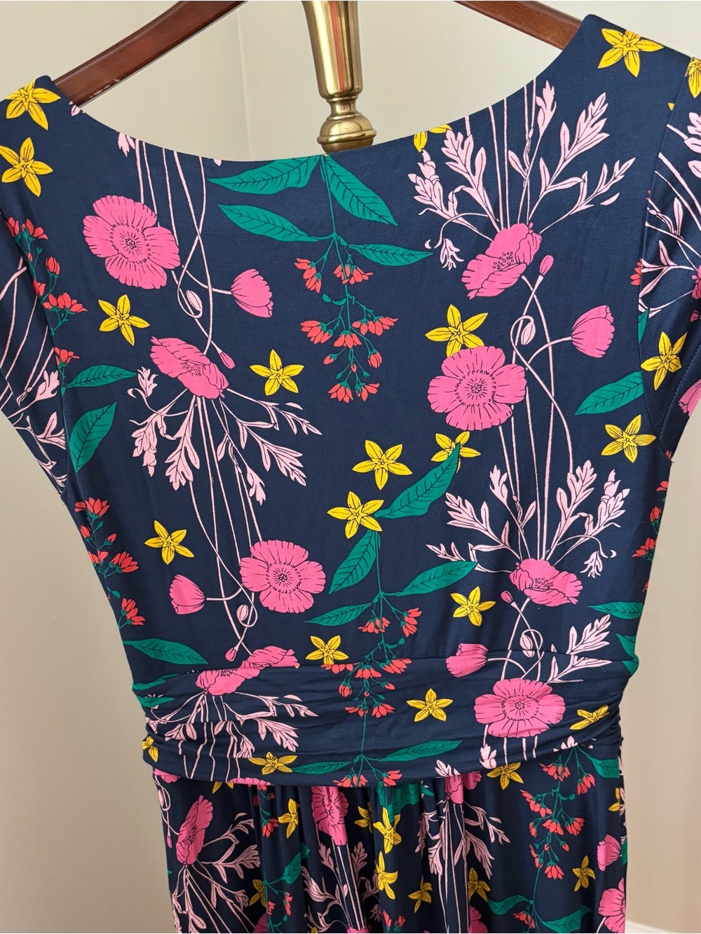 Boden Clarissa Forest Garden Charm Green Blue Sleeveless Midi Dress Size 6 - Picture 7 of 10